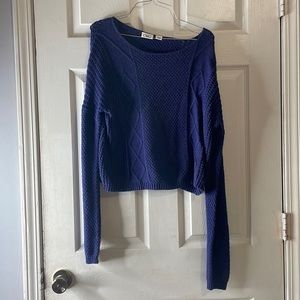 Cato purple ripped knitted crew scoop neck long sleeve shirt sweater sz L